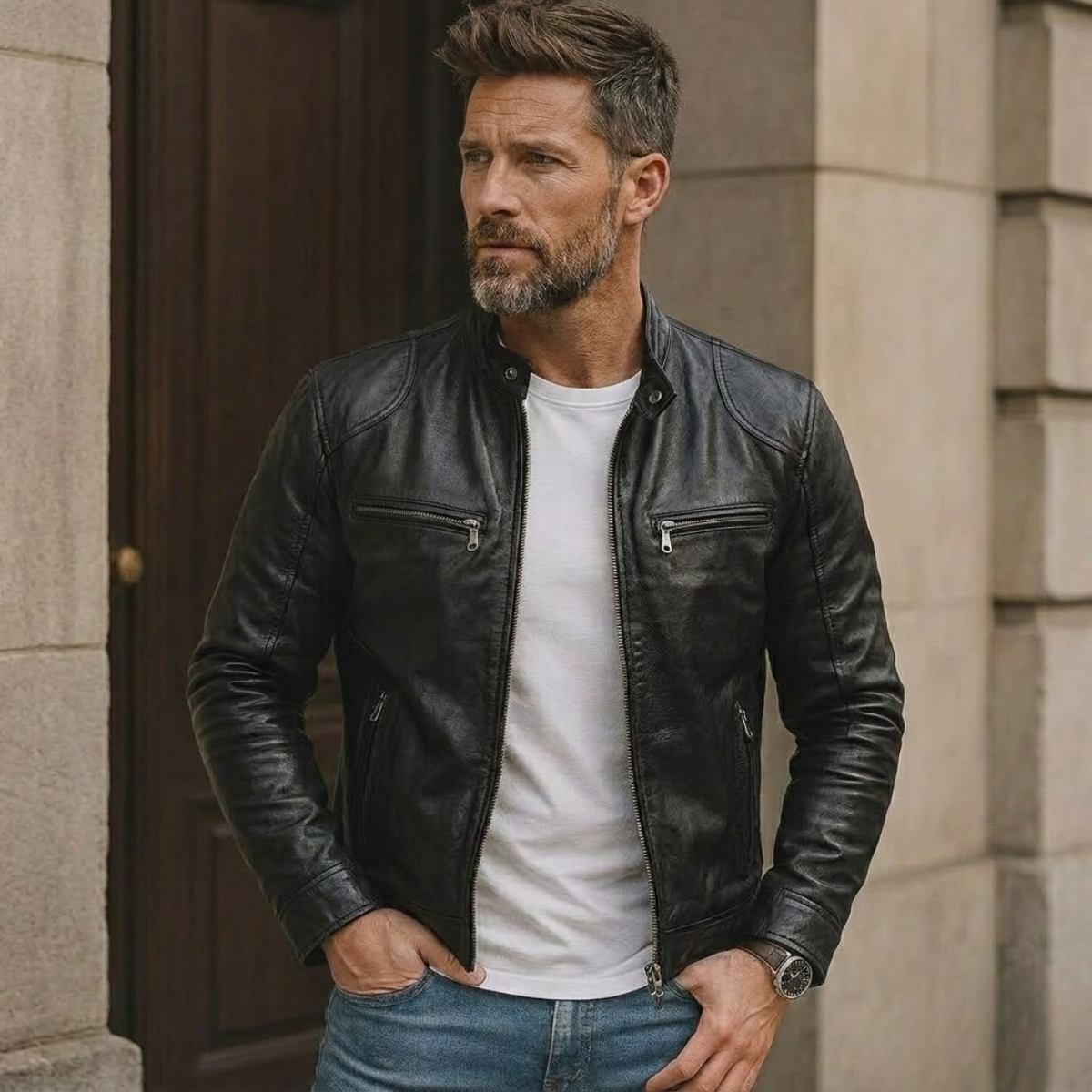 Jaqueta Masculina de Couro