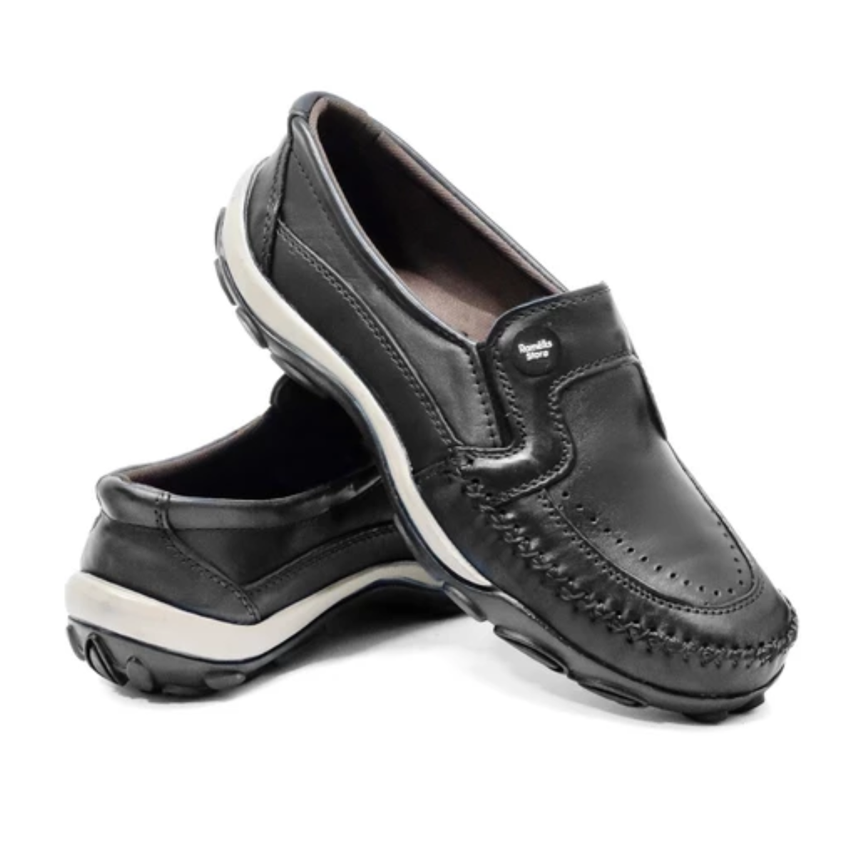 Tênis Masculino Slip On Confortável De Couro