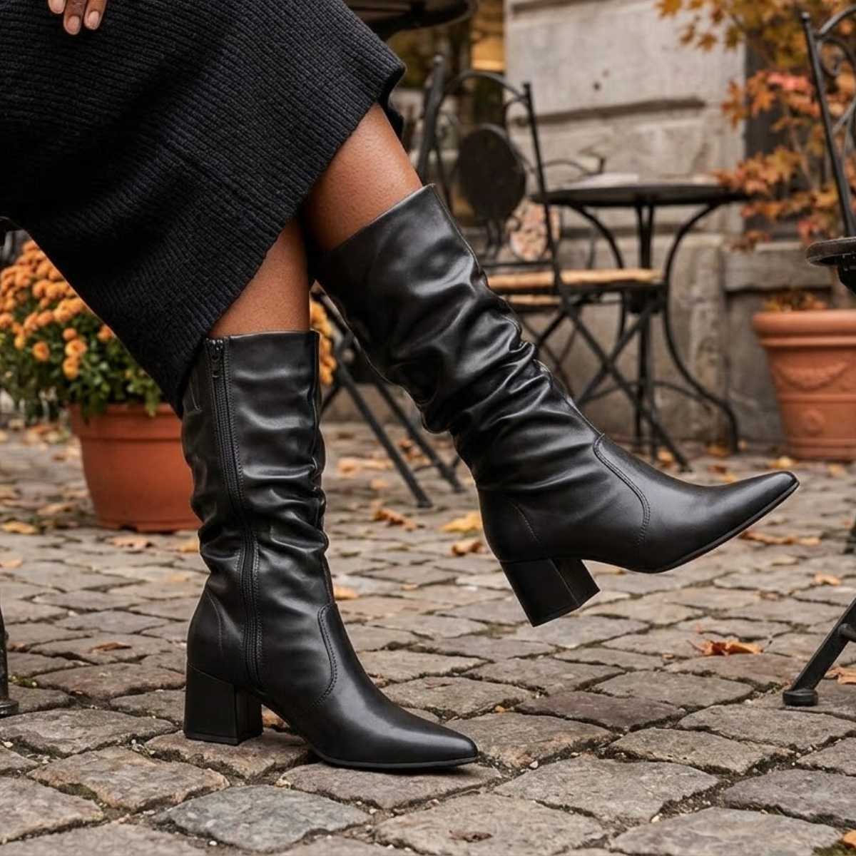 Bota Feminina Cano Longo de Couro Legítimo