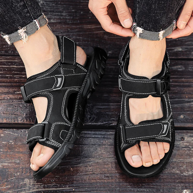 Sandália Masculina de Couro Confortável