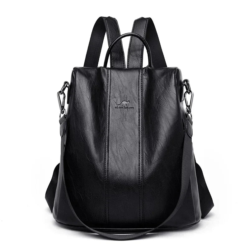 Bolsa Mochila Feminina de Couro