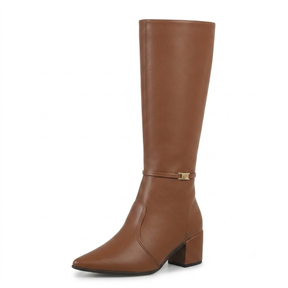 Bota Feminina Cano Longo de Couro Legítimo