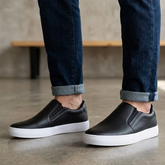Sapatênis Masculino Slip On de Couro