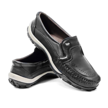 Tênis Masculino Slip On Confortável De Couro