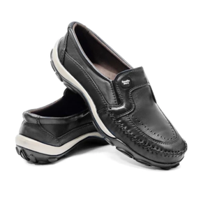 Tênis Masculino Slip On Confortável De Couro