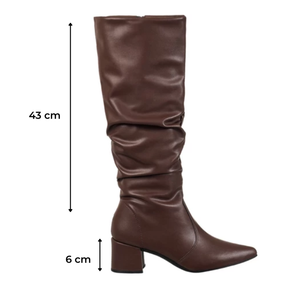Bota Feminina Cano Longo de Couro Legítimo