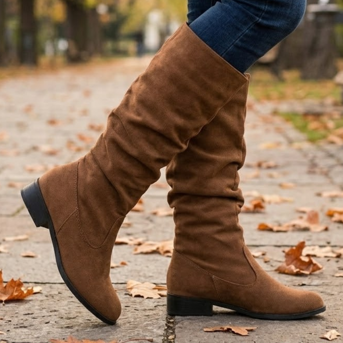 Bota Feminina Cano Médio de Camurça