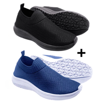Kit 2 Tênis Ortopédico Masculino Slip On Confortável