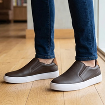 Sapatênis Masculino Slip On de Couro