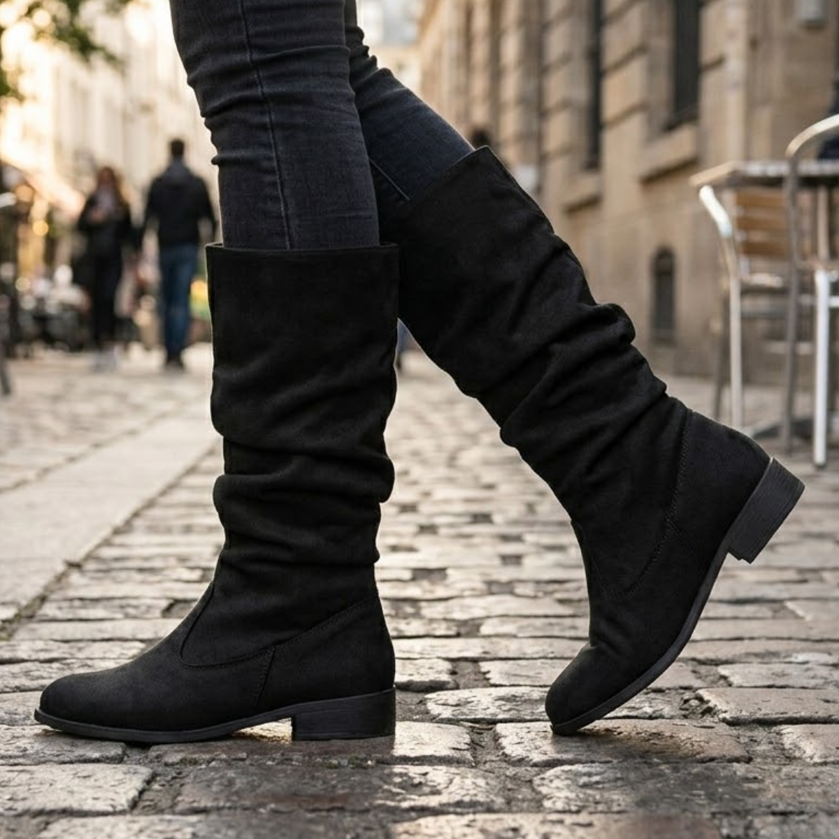 Bota Feminina Cano Médio de Camurça