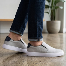 Sapatênis Masculino Slip On de Couro