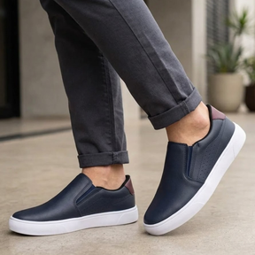 Sapatênis Masculino Slip On de Couro