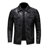 Jaqueta de Couro Legítimo Masculina Slim