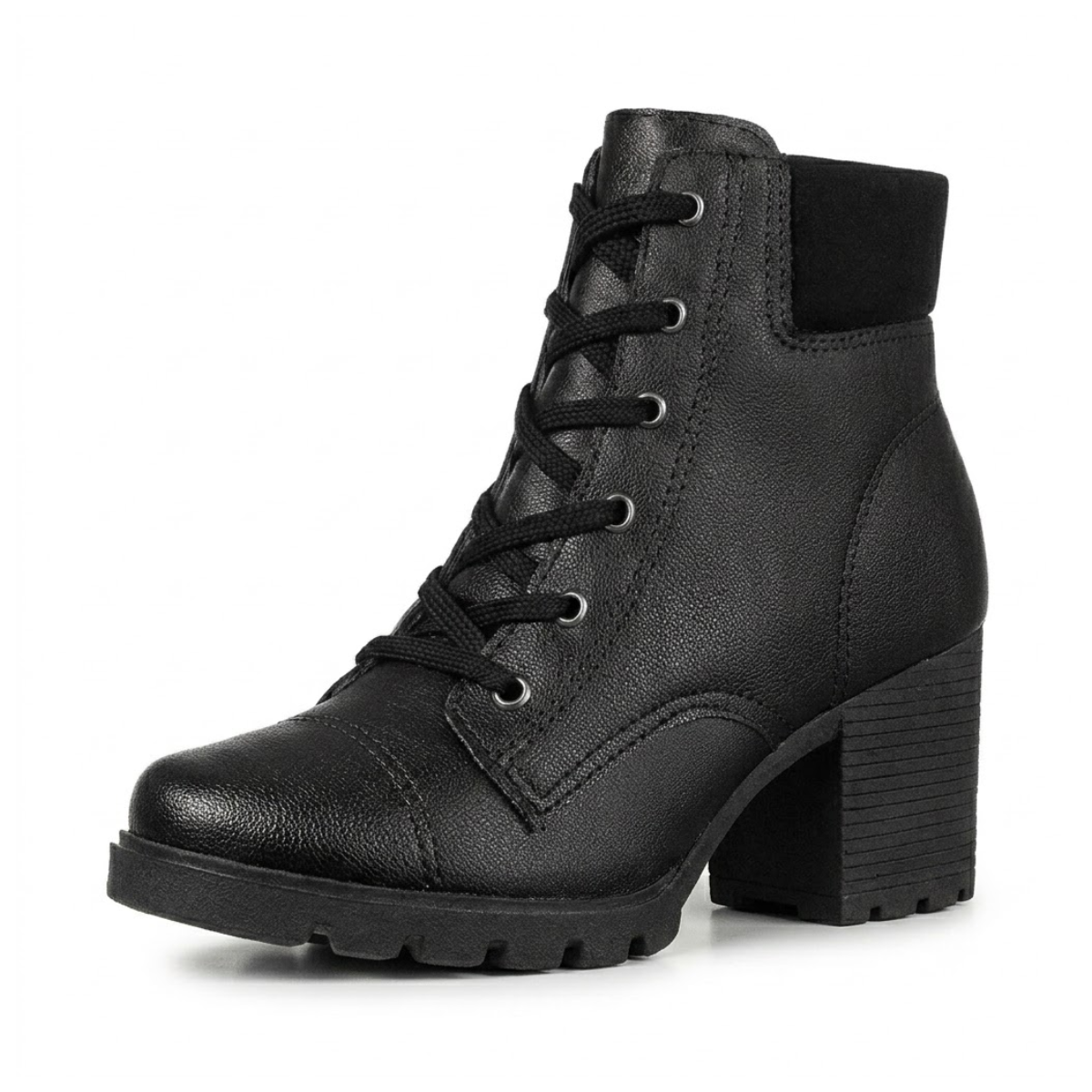 Bota Coturno Feminino de Couro Tratorado
