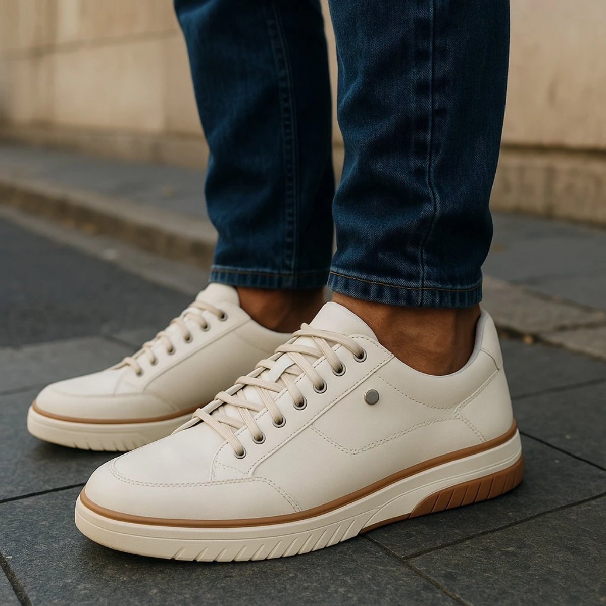 Tênis Masculino  Confortável De Couro
