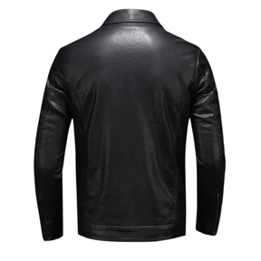 Jaqueta de Couro Legítimo Masculina Slim