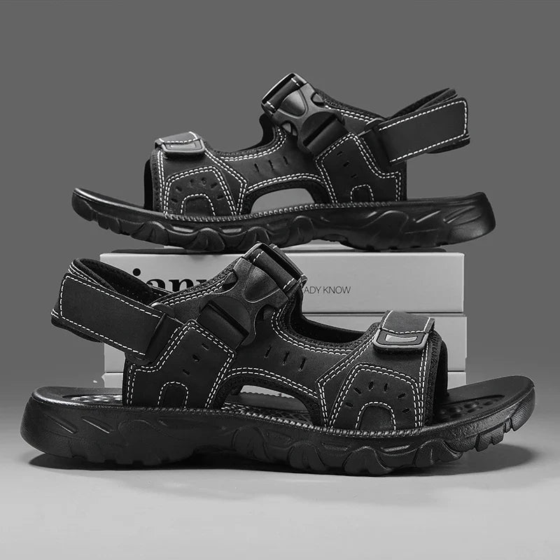 Sandália Masculina de Couro Confortável