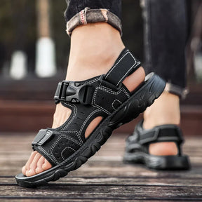 Sandália Masculina de Couro Confortável