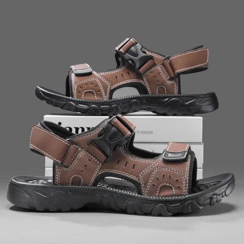 Sandália Masculina de Couro Confortável
