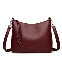 Bolsa de Couro Feminina Transversal Vinho 009