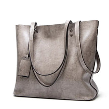 Bolsa Feminina Grande De Couro Legítimo Cinza 537