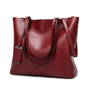 Bolsa Feminina Grande De Couro Legítimo Vinho 537