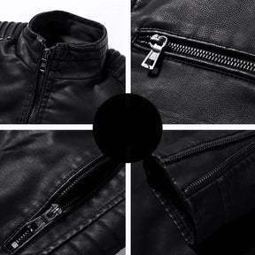 Jaqueta De Couro Masculina Slim Moderna